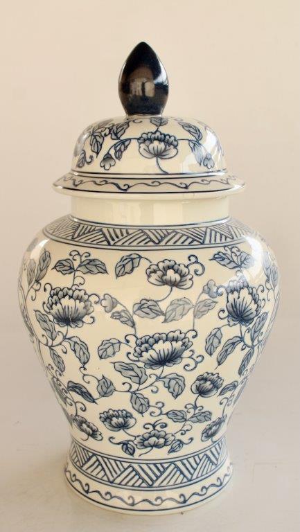 Large Blue Bird Ginger Jar